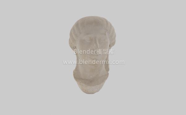 罗马石刻男性半身头雕像-魔酷网